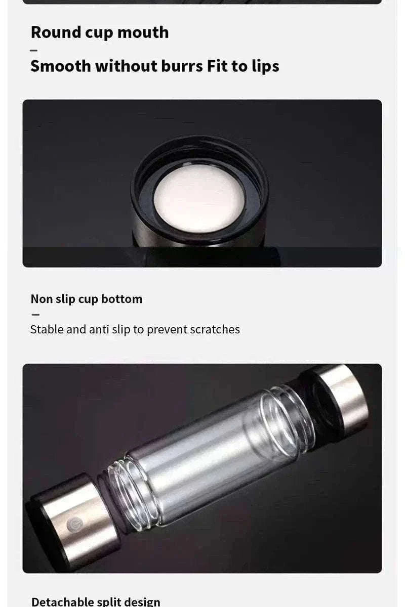 Portable Hydrogen-Rich Water Cup USB Rechargeable 420ml-style 2Upgraded