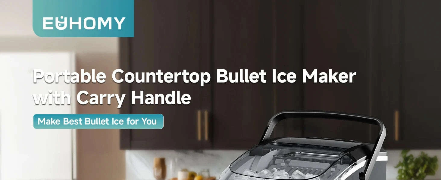 Portable Ice Maker, 9 Cubes in 6–12 Minutes, Black-IM008-BBL / EU / Germany