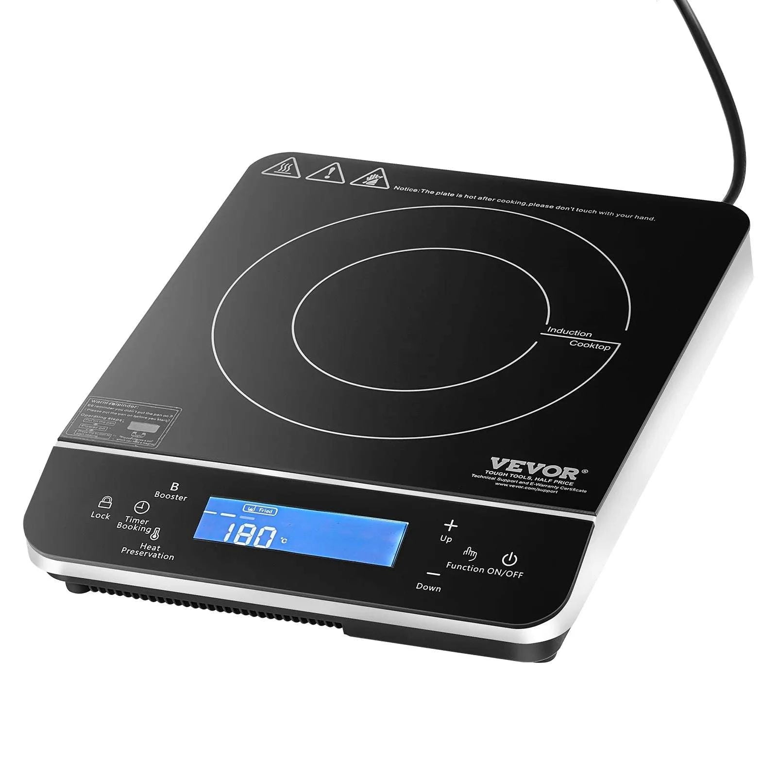 Portable Induction Cooktop 1500W with 9 Heat Levels & Timer-1800W / United States