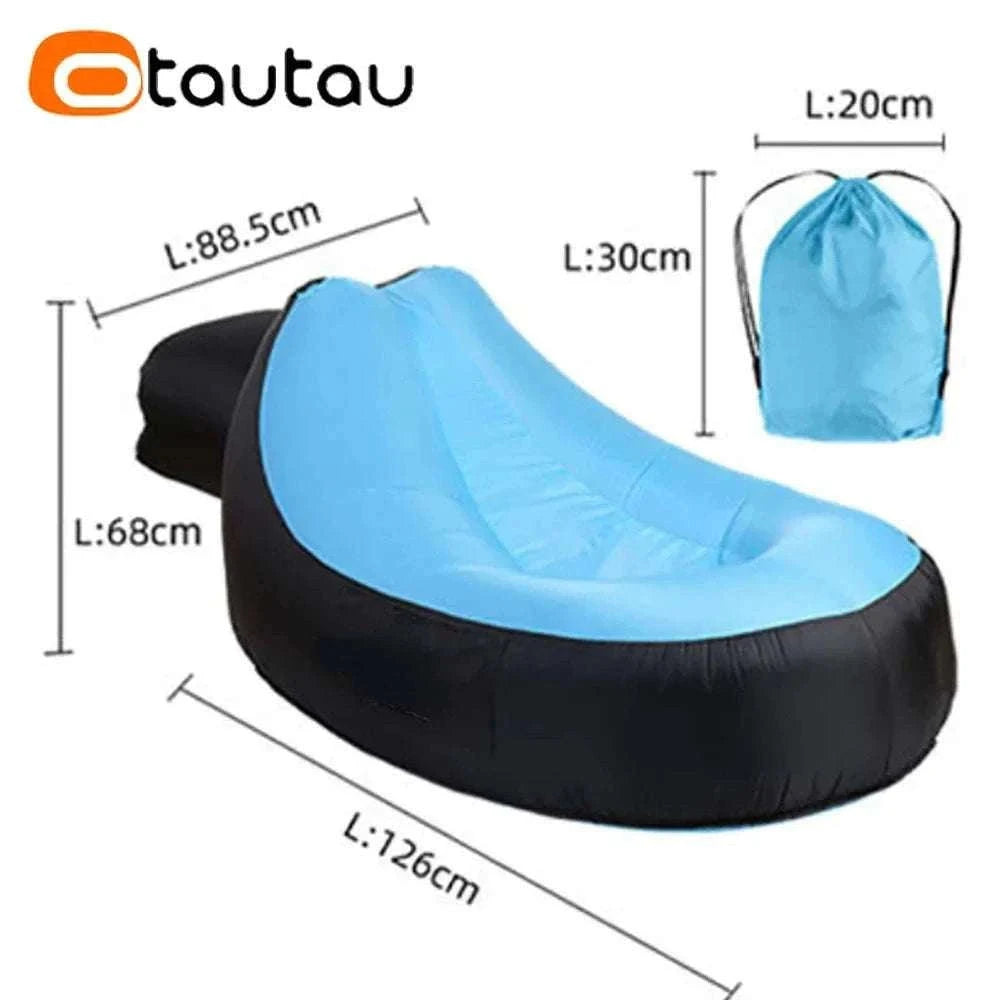 Portable Inflatable Lounger for Camping, Beach Relaxing-green