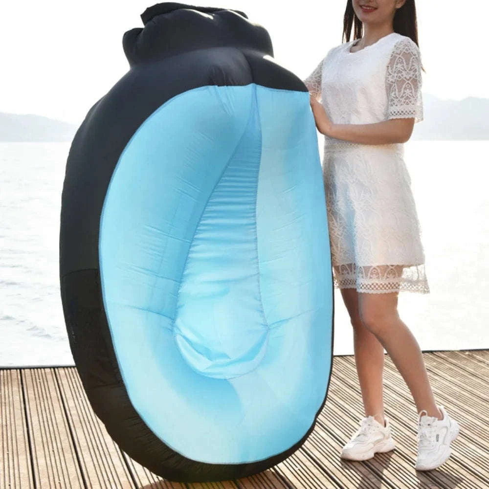 Portable Inflatable Lounger Outdoor Camping Sofa-green