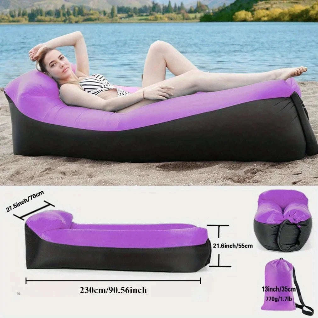 Portable Inflatable Sofa Lounger for Outdoor Relaxation-D