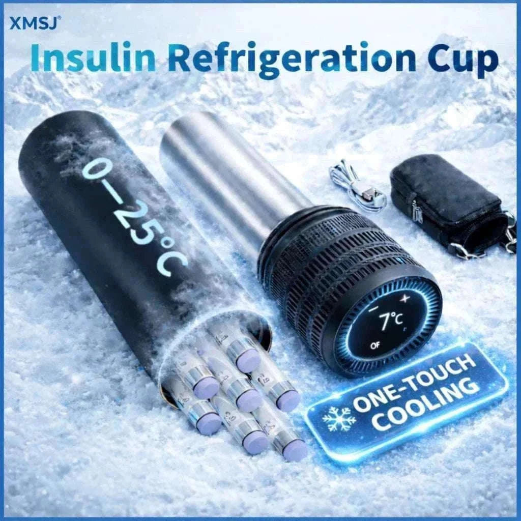 Portable Insulin Cooler Mini Fridge with Digital Temperature Control-Black / CN