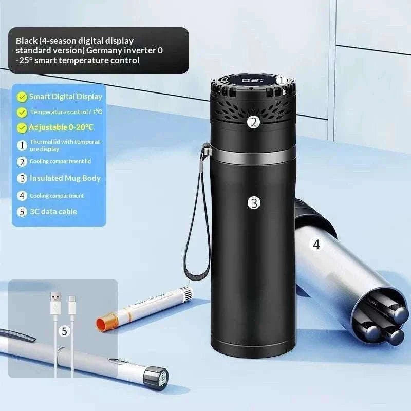 Portable Insulin Cooler Mini Fridge with Digital Temperature Control-Black / CN