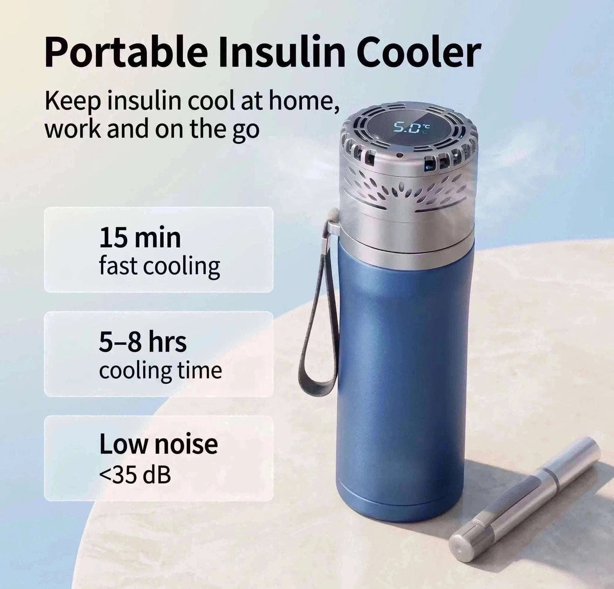 Portable Insulin Cooler Mini Fridge with Digital Temperature Control-Black / CN
