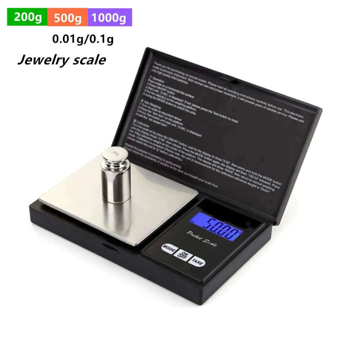 Portable Jewelry Scale for Precise Small-Item Weighing-500g 0.01g