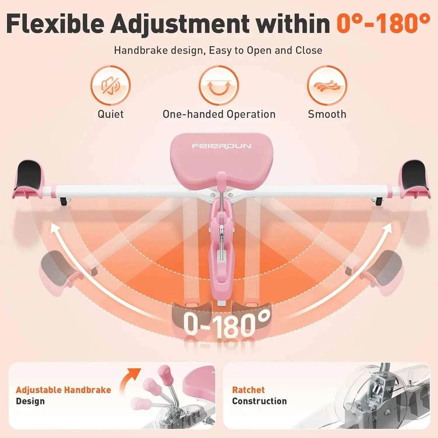 Portable Leg Stretcher Machine with 0–180° Split Training Control-Pink / United States