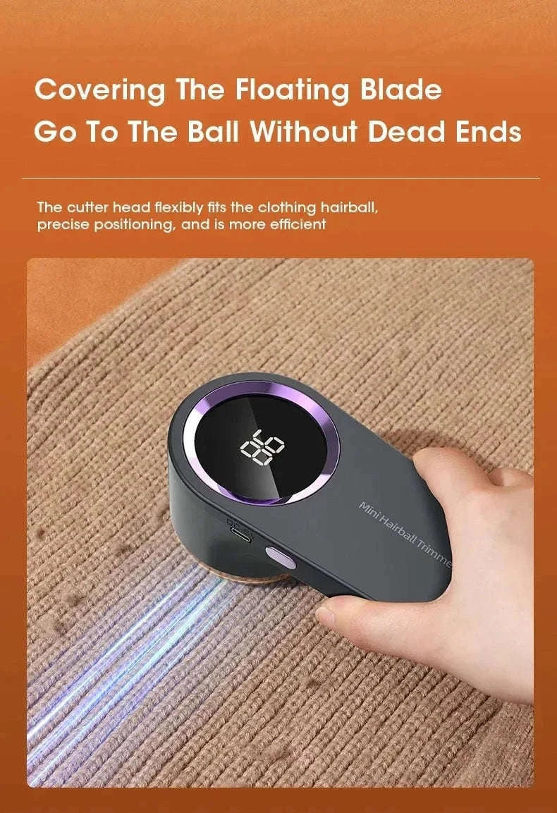 Portable Lint Remover with LED Display-Grey