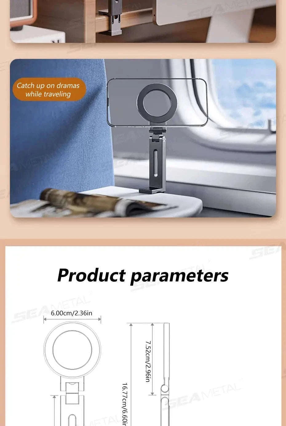 Portable Magnetic Phone Mount with 360° Rotation-R3