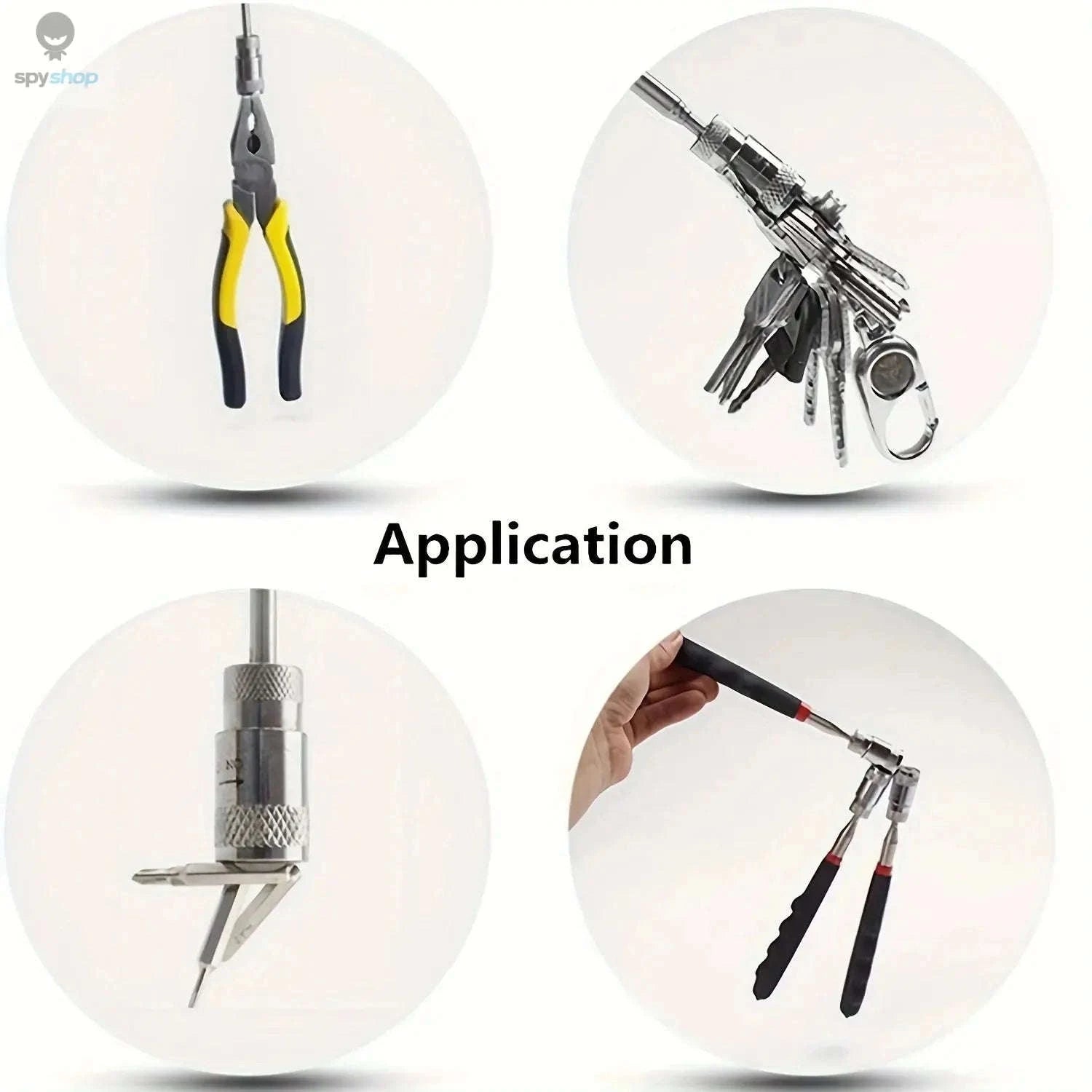 Portable Magnetic Pick Up Tool with Extendable LED Torch-Magnetic Rod