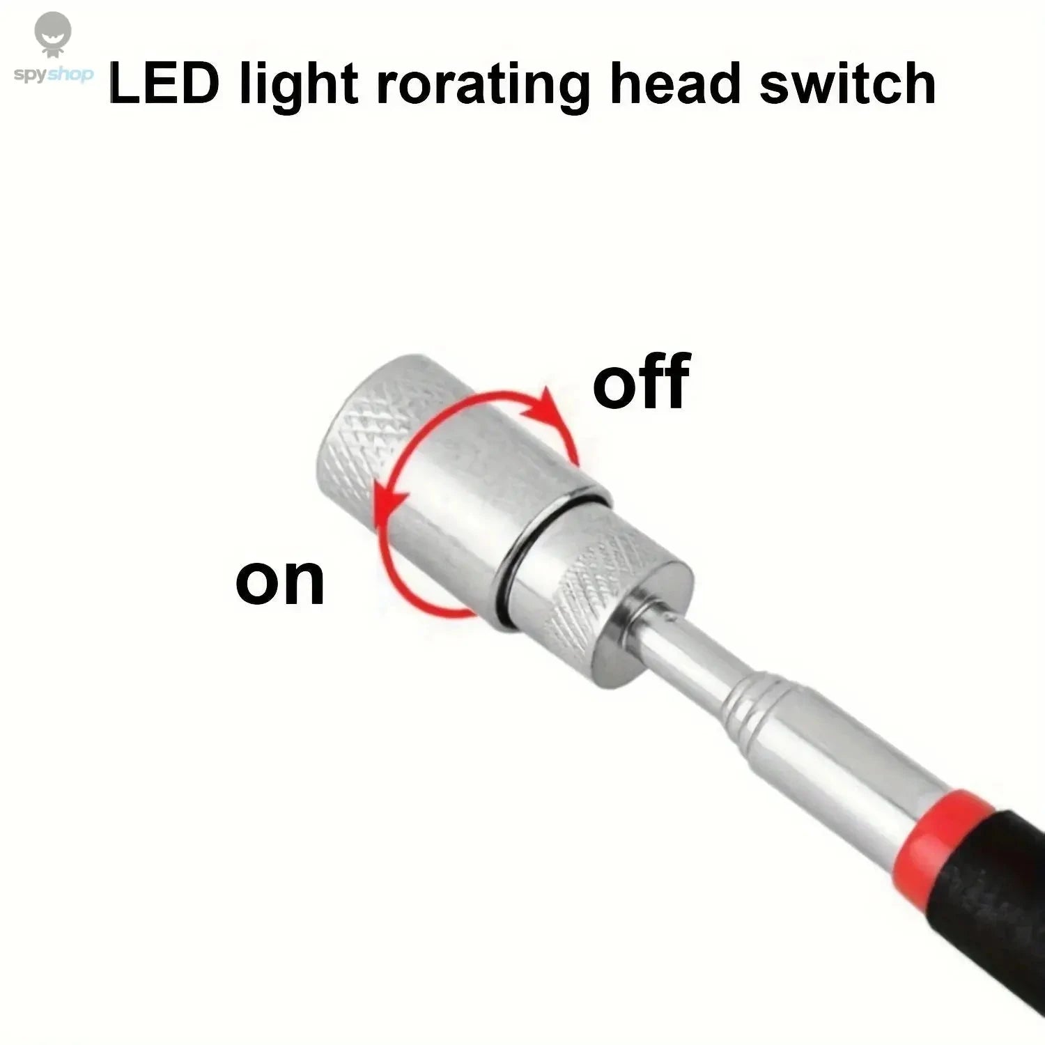 Portable Magnetic Pick Up Tool with Extendable LED Torch-Magnetic Rod