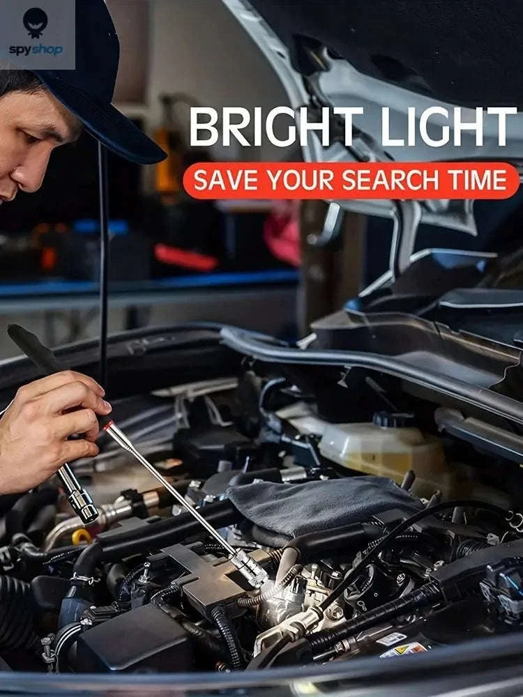 Portable Magnetic Pick Up Tool with Extendable LED Torch-Magnetic Rod