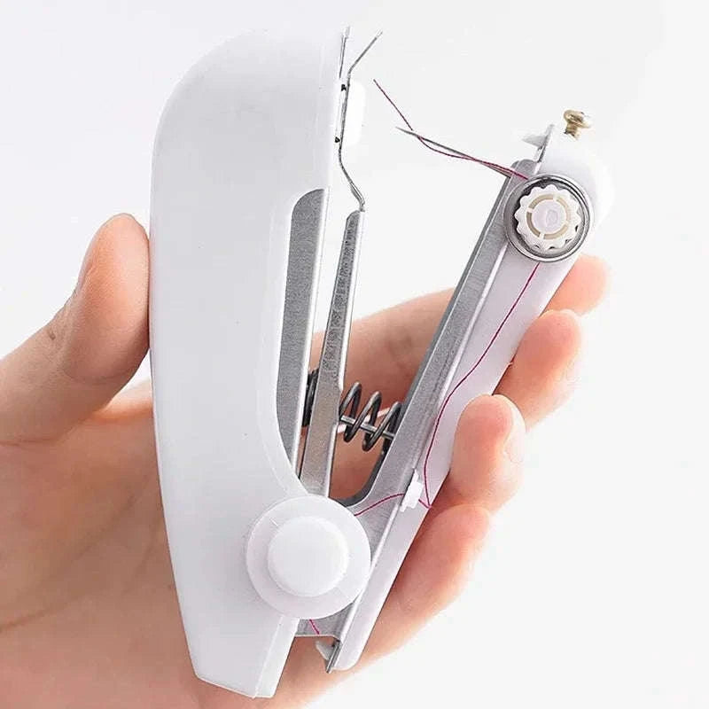 Portable Manual Sewing Machine Mini Handheld Stitch Tool-United States / Red