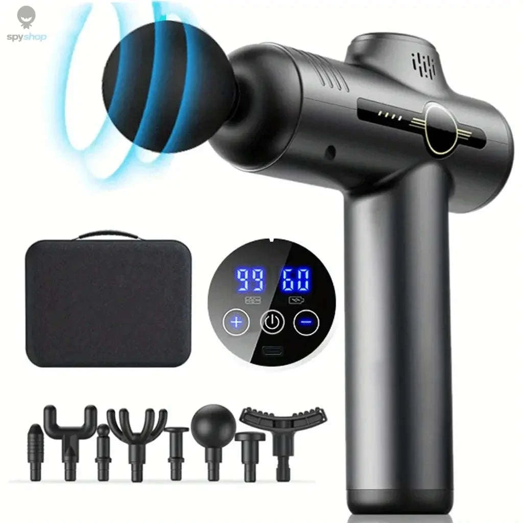 Portable Massage Gun for Deep Muscle Relief-6 GEAR GREY / Type C Charge
