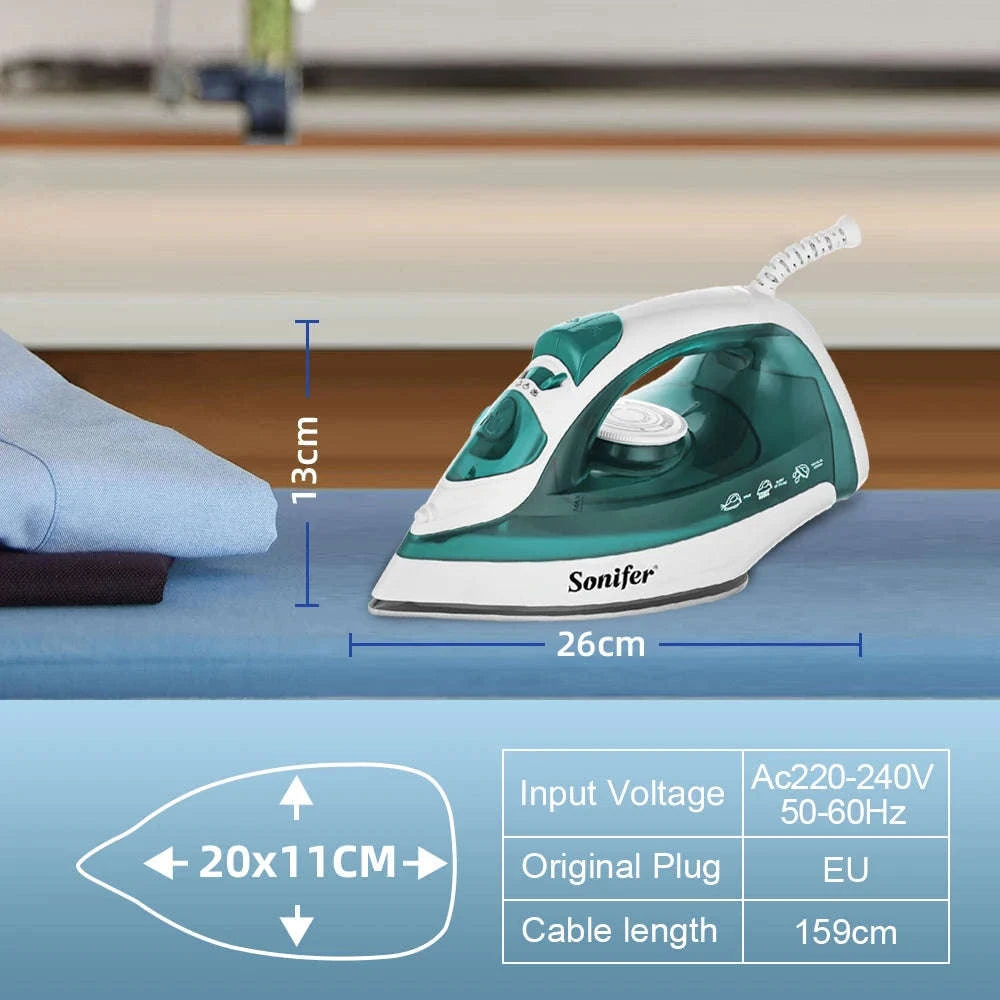 Portable Mini Garment Steamer & Steam Iron with Ceramic Soleplate-SF9034-Green / EU