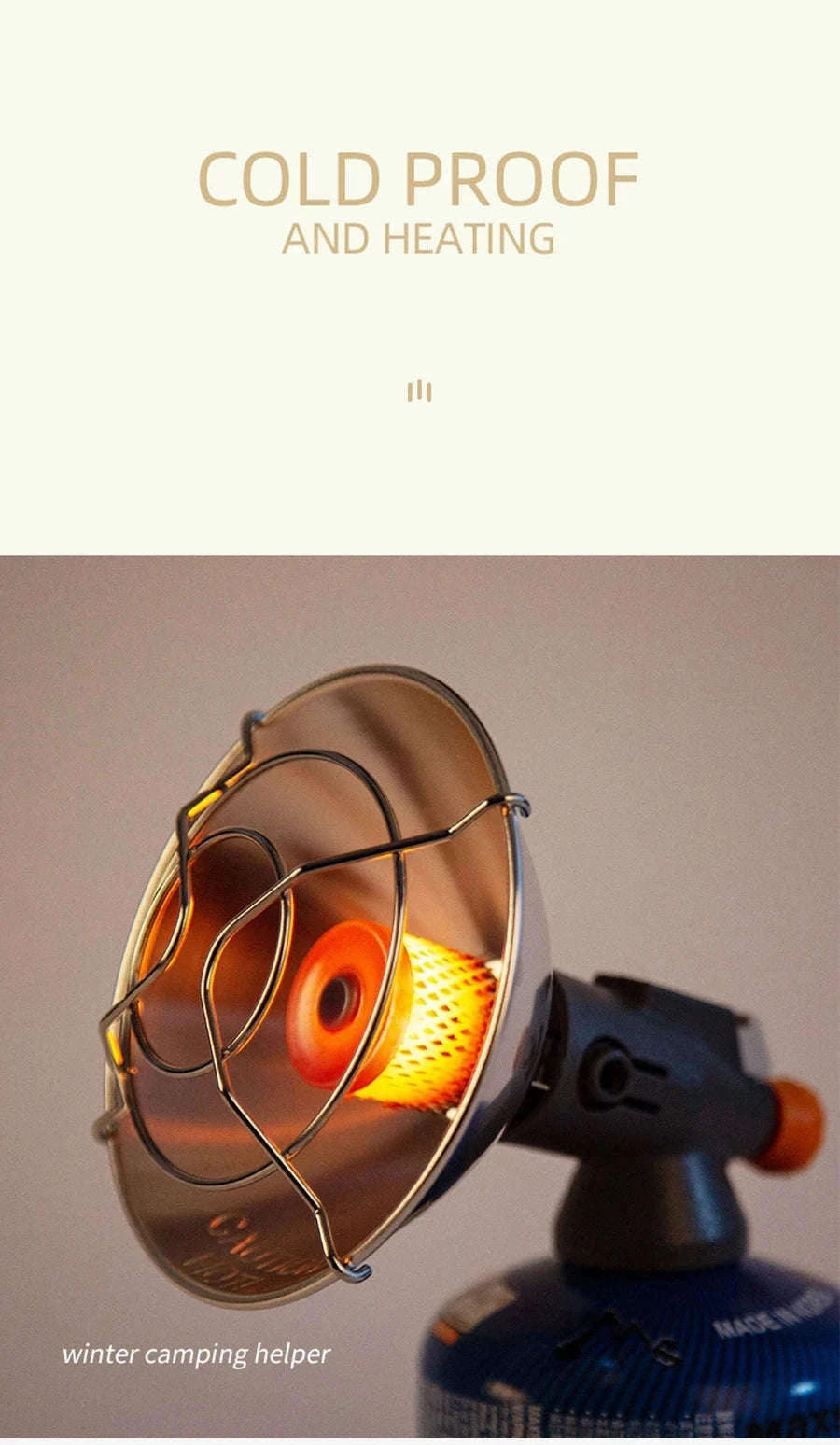 Portable Mini Gas Camping Heater with Propane Adapter-Heater