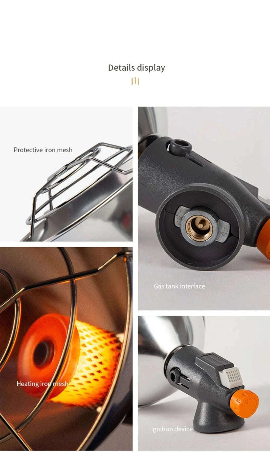 Portable Mini Gas Camping Heater with Propane Adapter-Heater