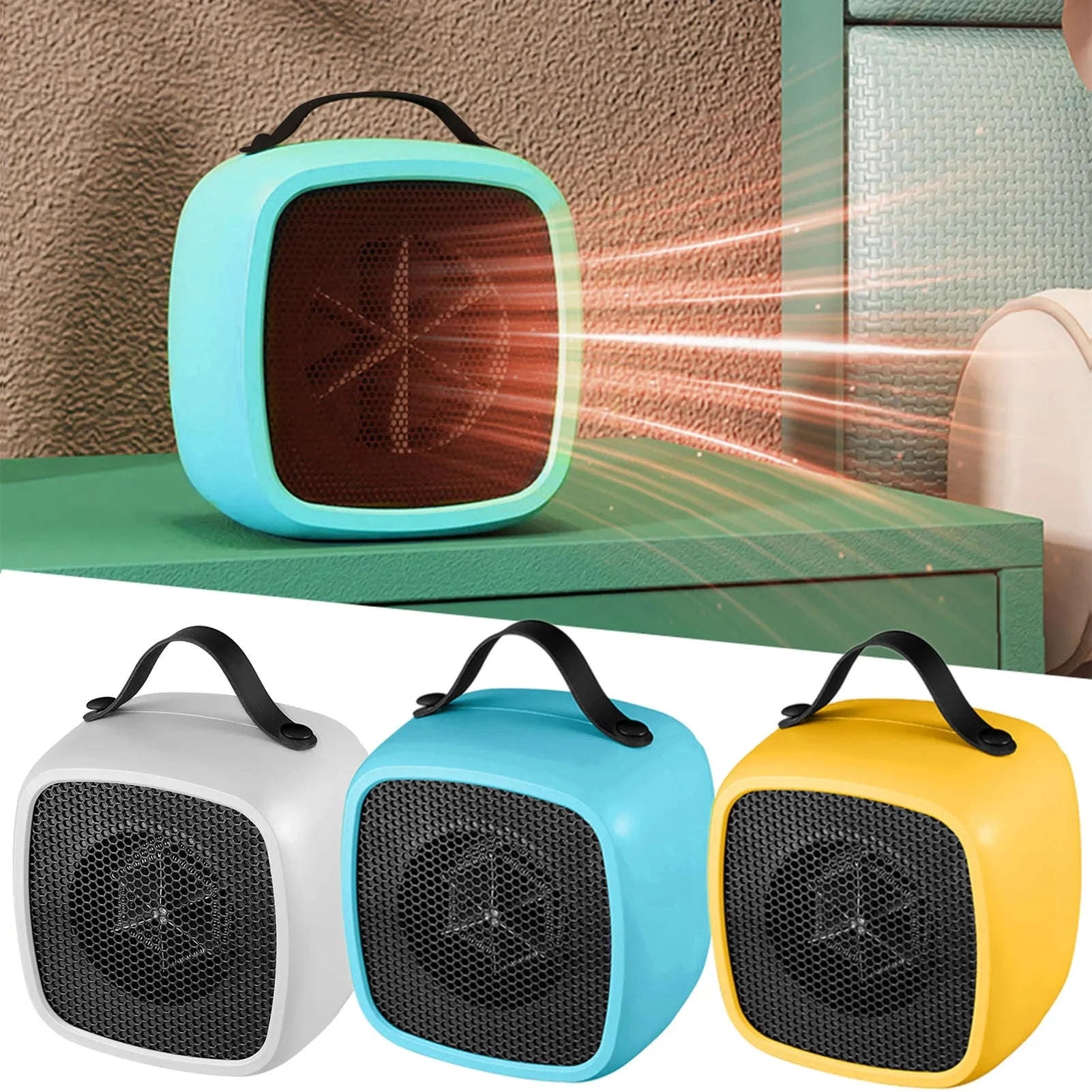 Portable Mini Heater for Quick, Quiet Warmth-Yellow / EU