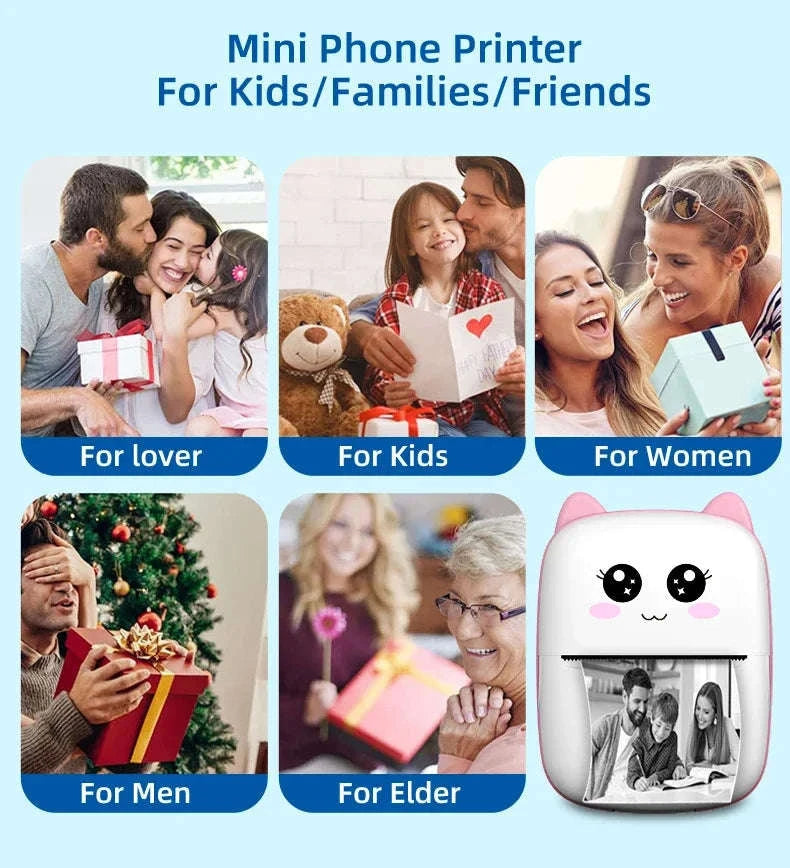 Portable Mini Printer Wireless Bluetooth Photo & Label Maker-Pink / Other