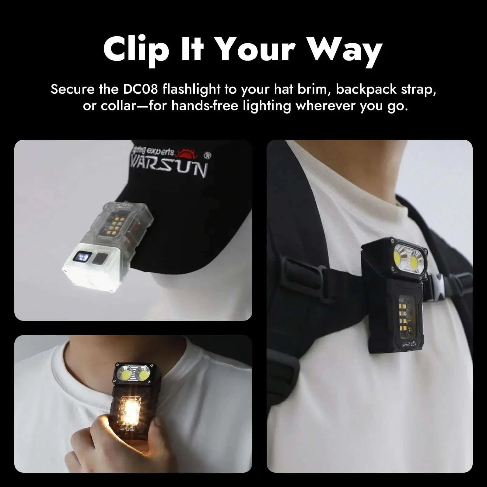 Portable Multifunctional USB Rechargeable LED Flashlight-3 PCS