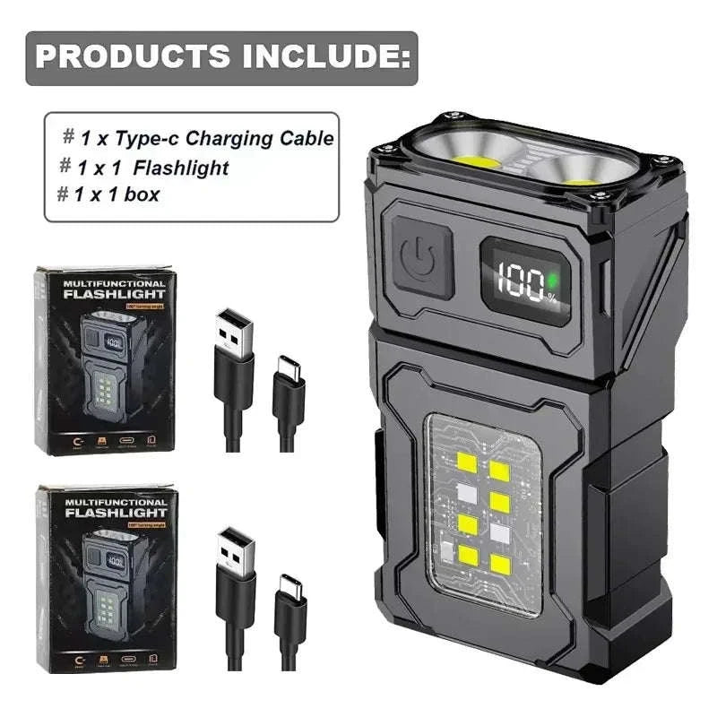 Portable Multifunctional USB Rechargeable LED Flashlight-3 PCS