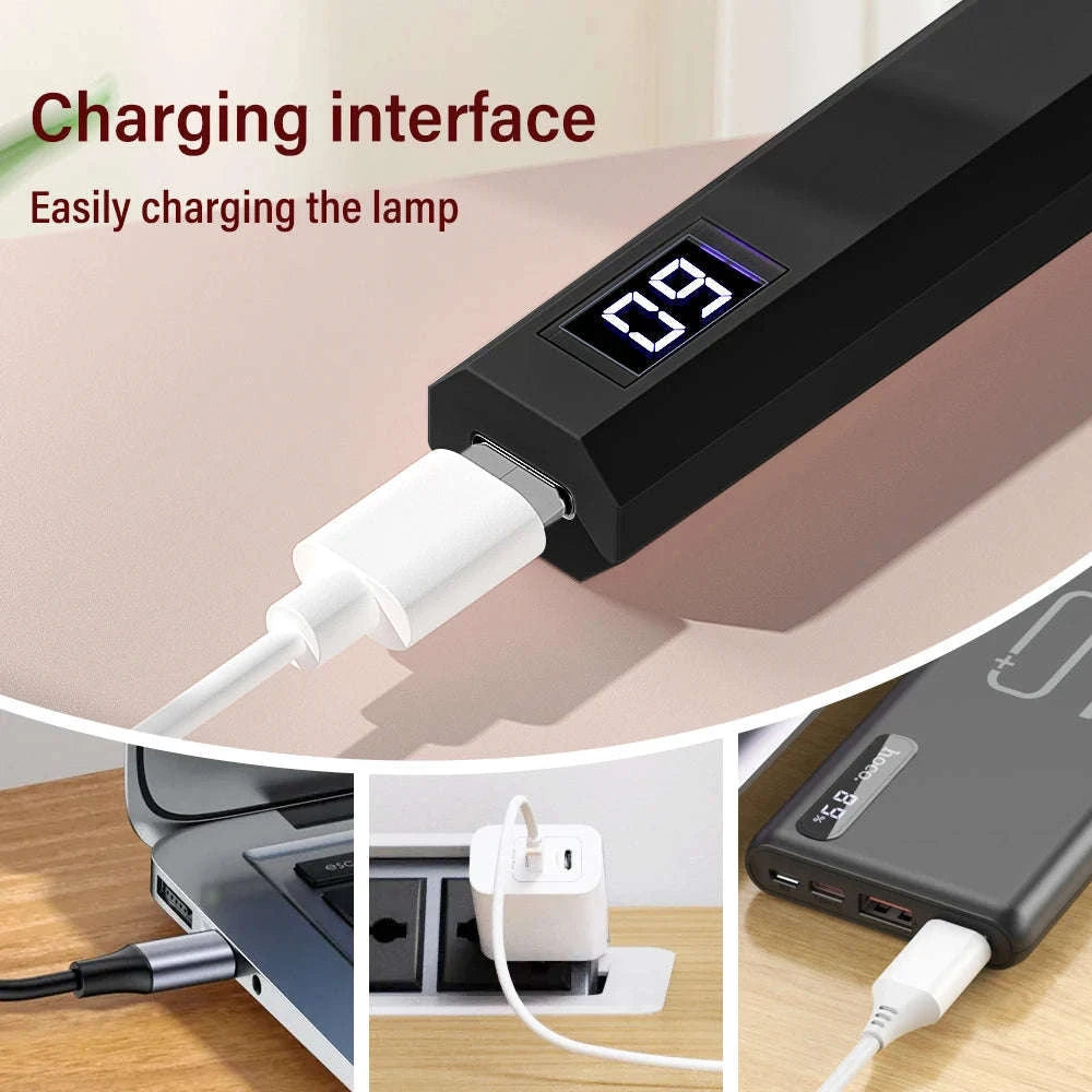 Portable Nail Dryer UV LED Gel Lamp-With Display Black / USB