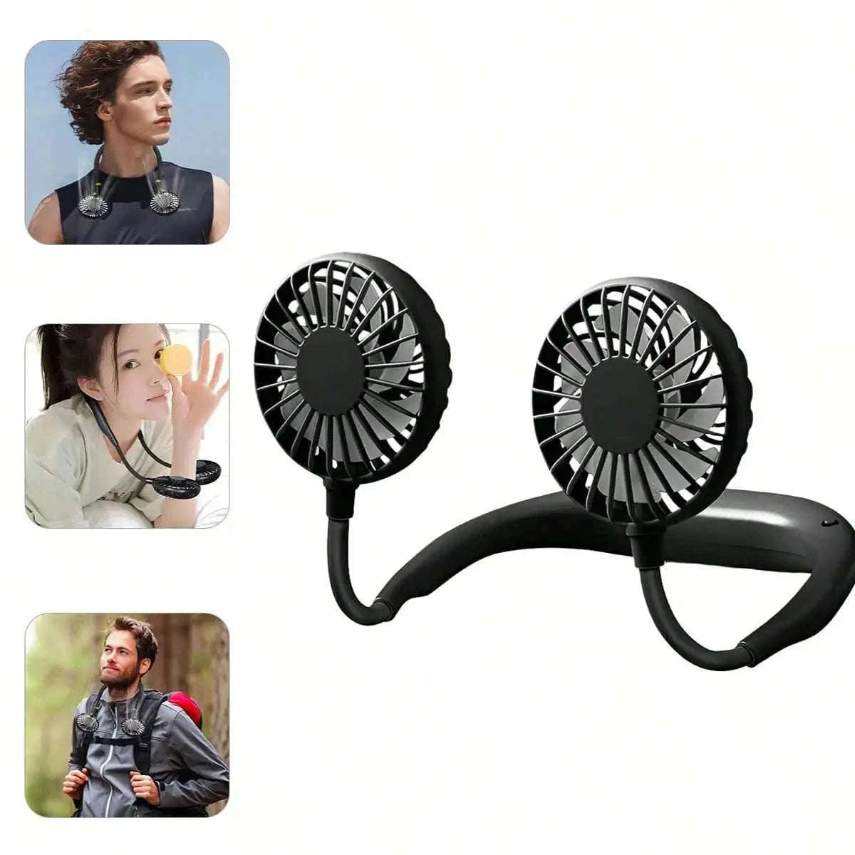 Portable Neck Fan — Wearable Hands-Free Cooling Fan-green / United States