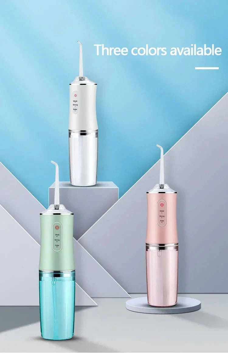 Portable Oral Irrigator Water Flosser with 4 Nozzles & Modes-Pink / United States