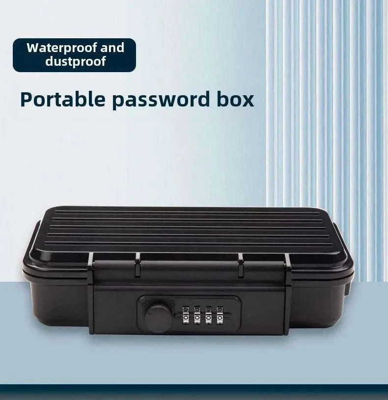 Portable Outdoor Lockbox with Cable & Code for Keys and Valuables-