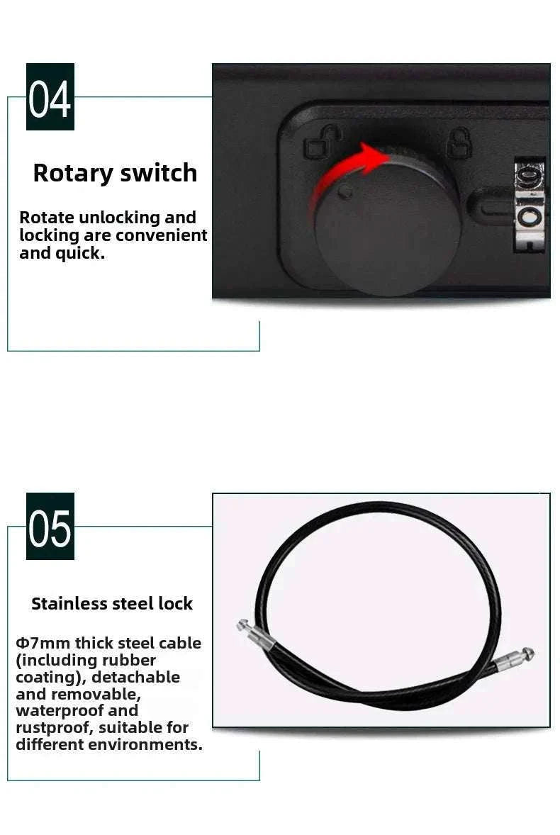 Portable Outdoor Lockbox with Cable & Code for Keys and Valuables-