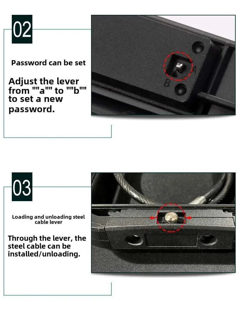 Portable Outdoor Lockbox with Cable & Code for Keys and Valuables-Black
