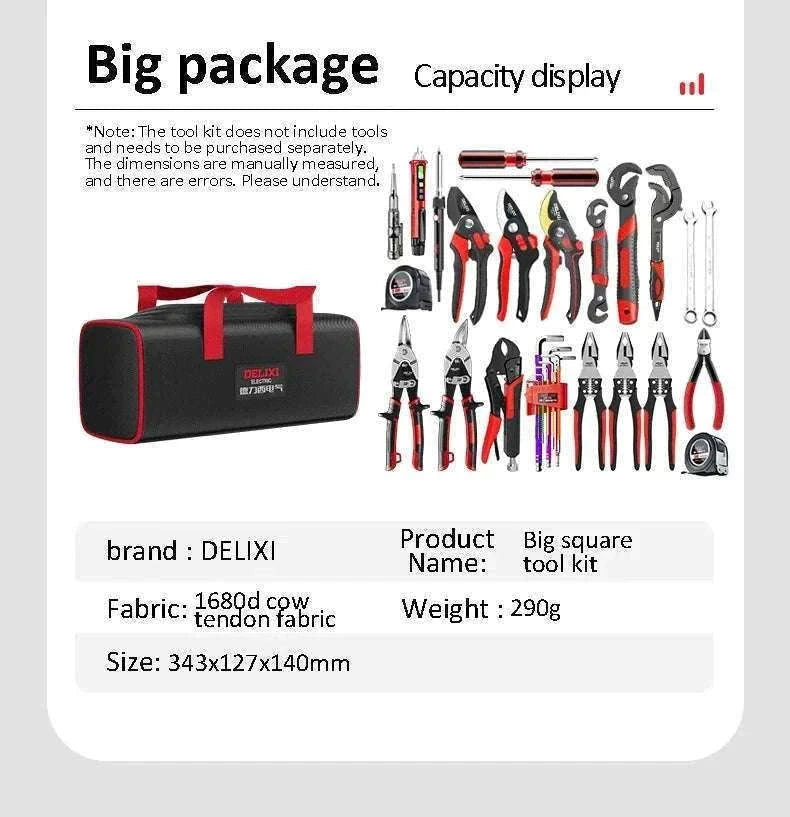 Portable Oxford Cloth Tool Bag for Organized Daily Work-Large monolayer