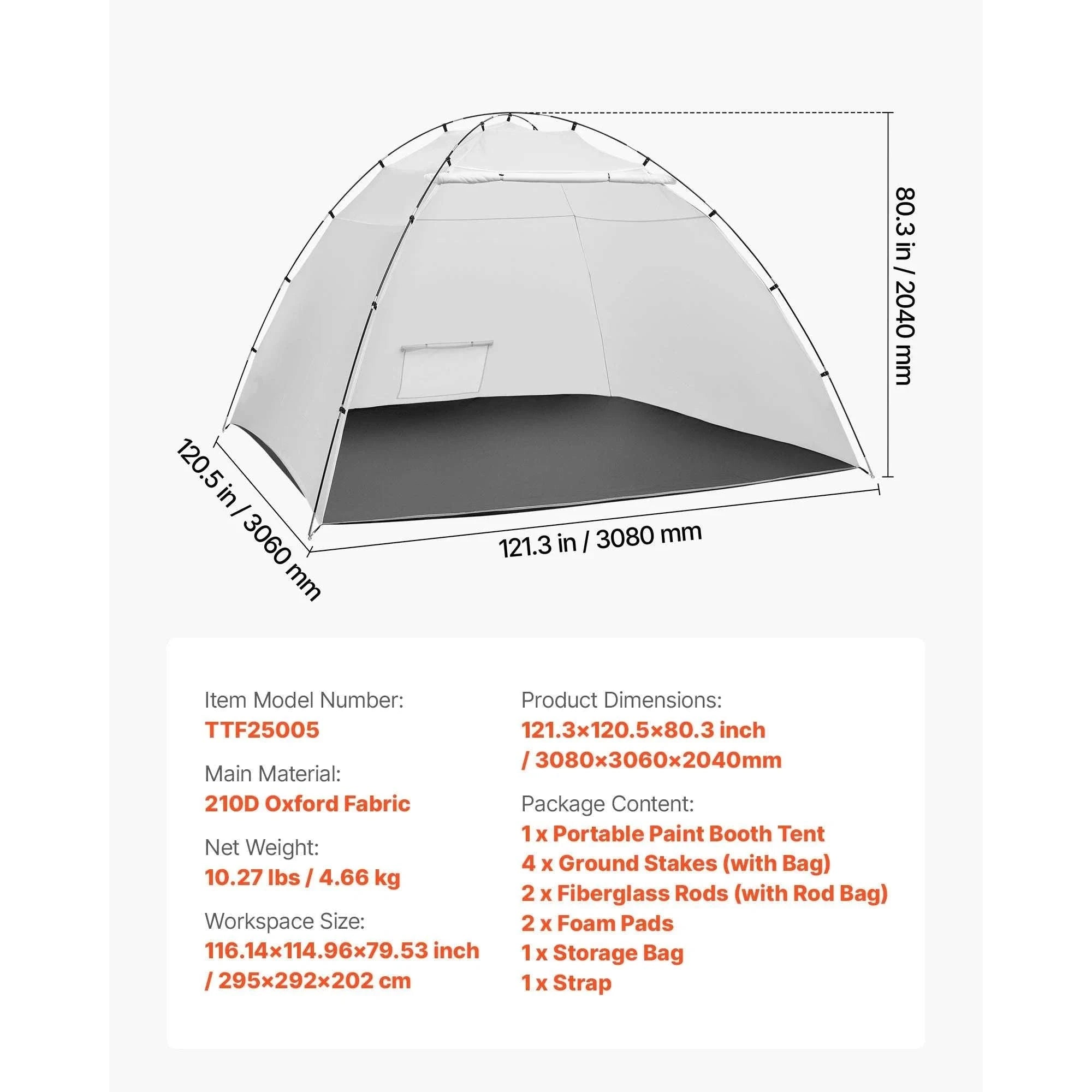 Portable Paint Booth Tent with Floor Large Spray Shelter-White Stand S / france