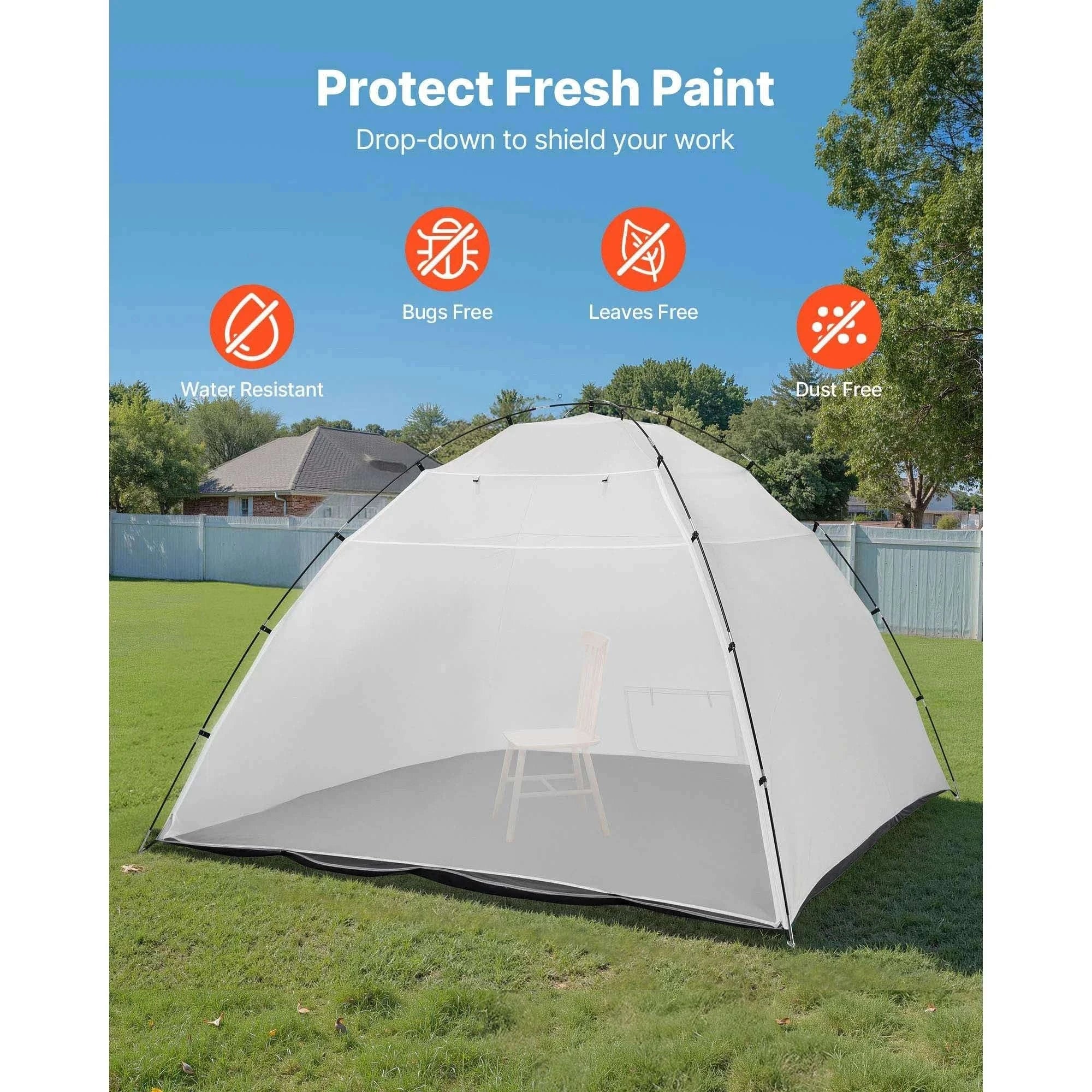 Portable Paint Booth Tent with Floor Large Spray Shelter-White Stand S / france
