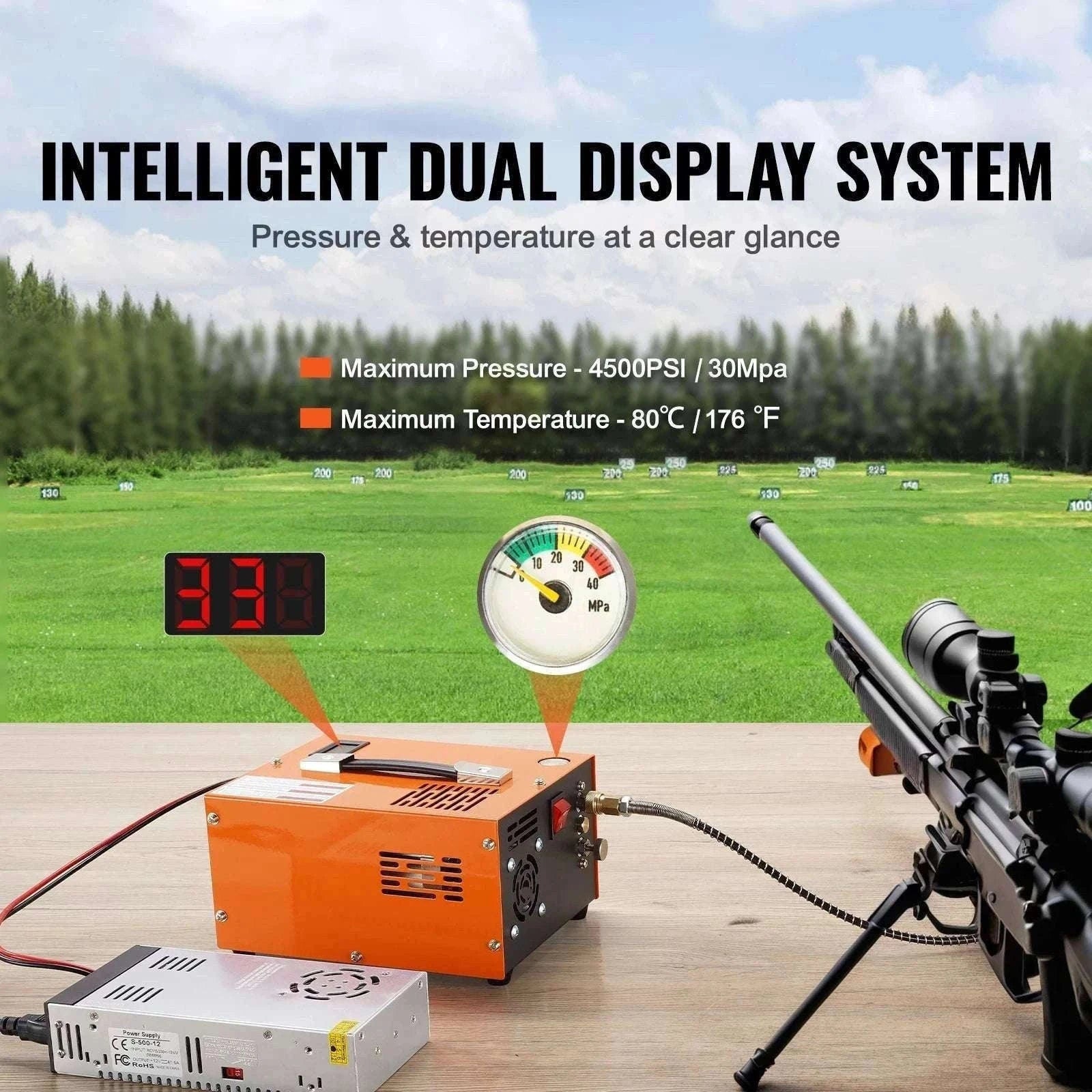 Portable PCP Air Compressor 4500PSI Airgun & Tank Pump-110V / EU / france