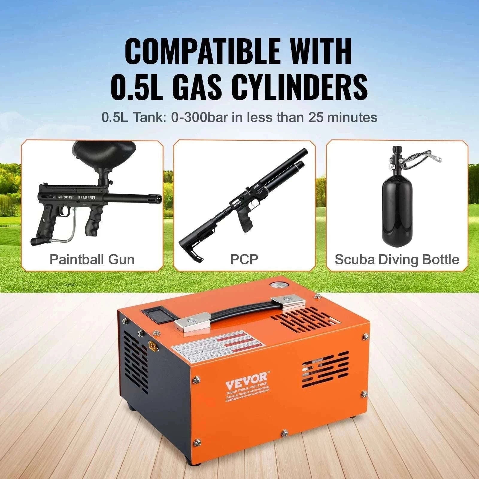 Portable PCP Air Compressor 4500PSI Airgun & Tank Pump-110V / EU / france