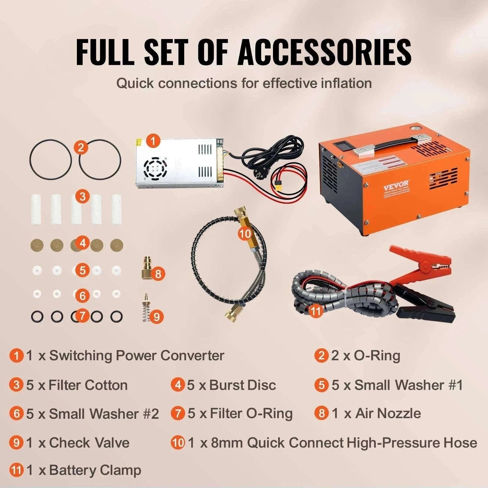 Portable PCP Air Compressor 4500PSI Airgun & Tank Pump-110V / EU / france