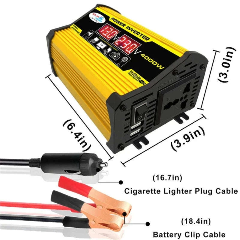 Portable Power Inverter 12V to AC 110V/220V with USB-AC110Vol