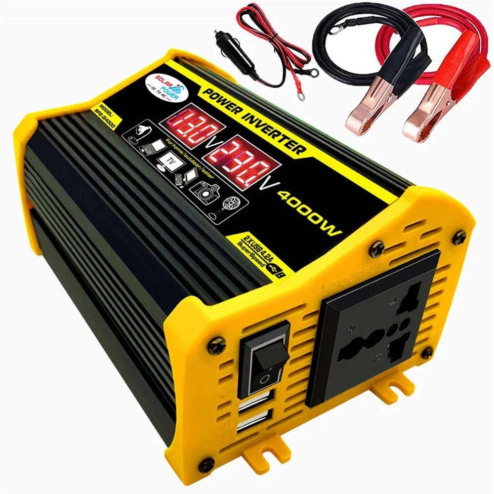 Portable Power Inverter 12V to AC 110V/220V with USB-AC110Vol