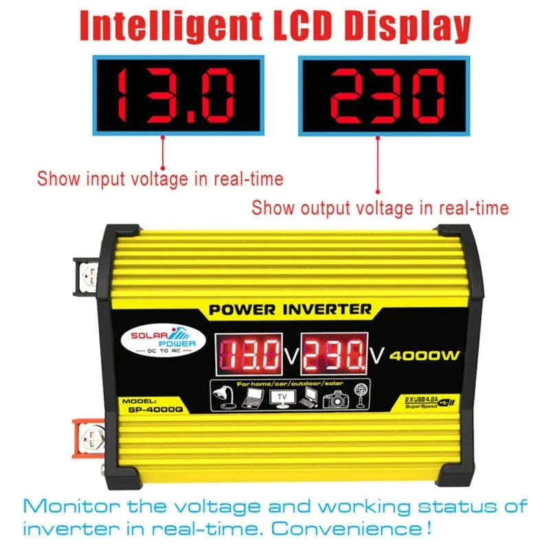 Portable Power Inverter 12V to AC 110V/220V with USB-AC110Vol