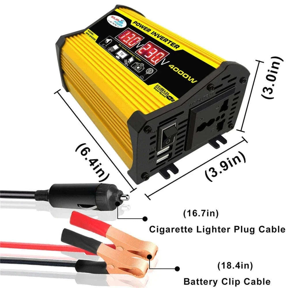 Portable Power Inverter 12V to AC 110V/220V with USB-AC110Vol