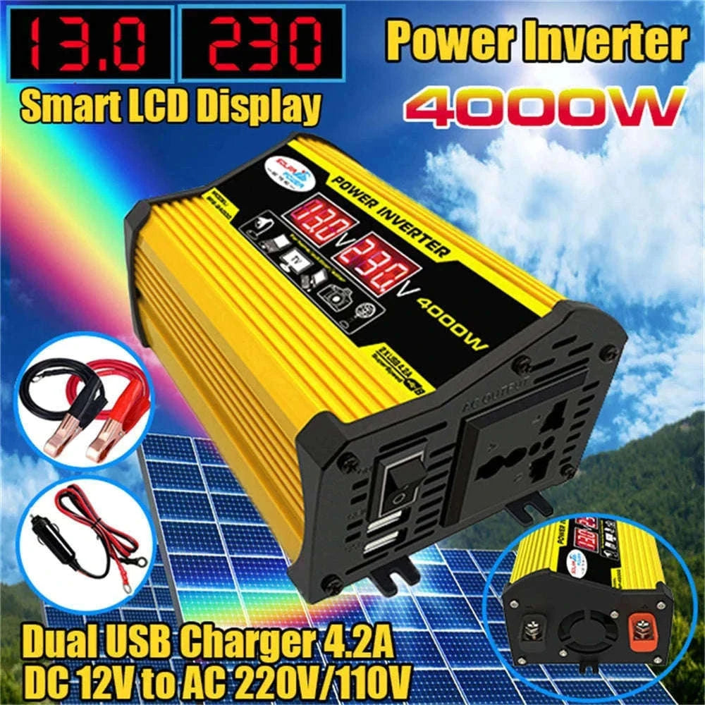 Portable Power Inverter 12V to AC 110V/220V with USB-AC110Vol