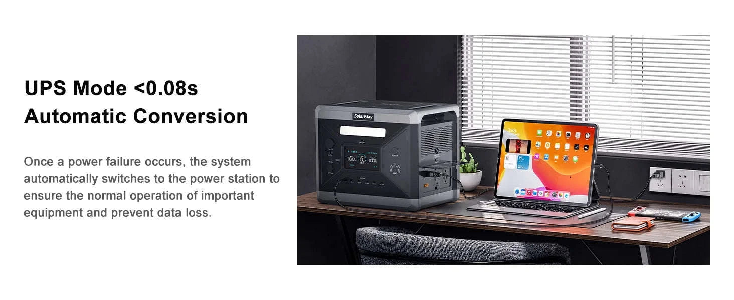 Portable Power Station 2160Wh 2400W Solar Generator Backup-GERMANY / EU