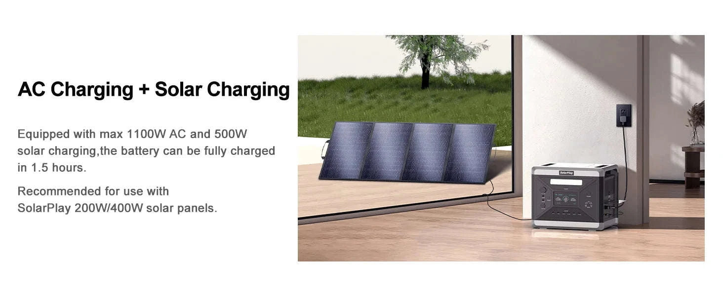 Portable Power Station 2160Wh 2400W Solar Generator Backup-GERMANY / EU