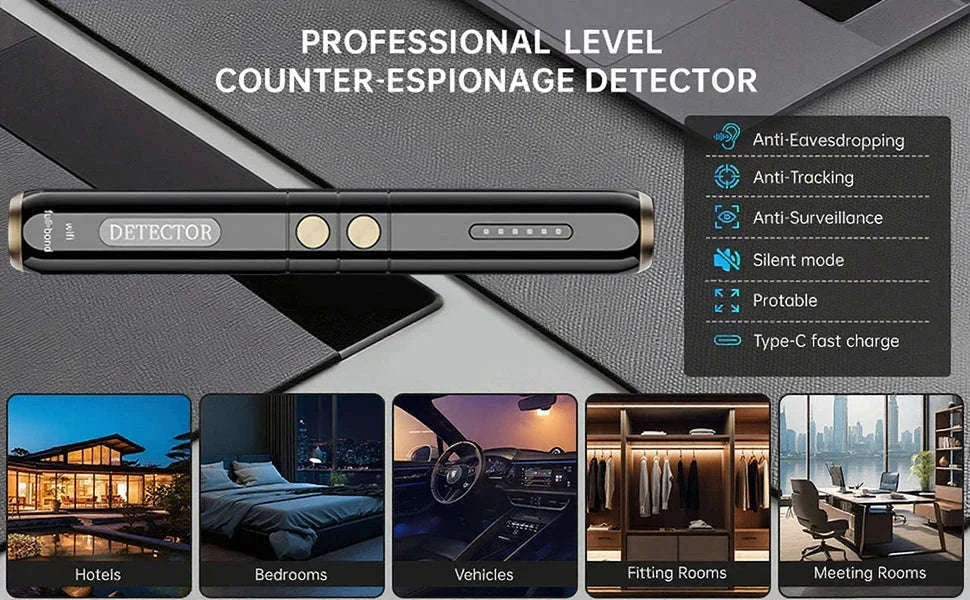 Portable Privacy Detector with Anti-Spying Scanner and Emergency Light-United States