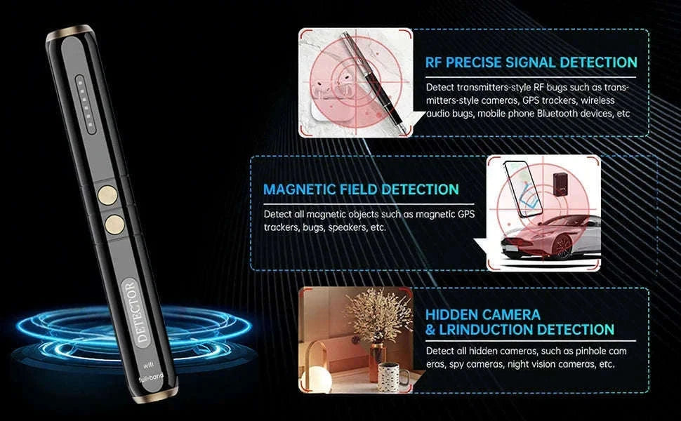 Portable Privacy Detector with Anti-Spying Scanner and Emergency Light-United States