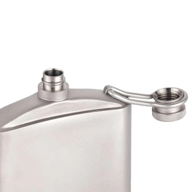 Portable Pure Titanium Hip Flask with Funnel, 200ml/260ml-Ta8603S-200ml