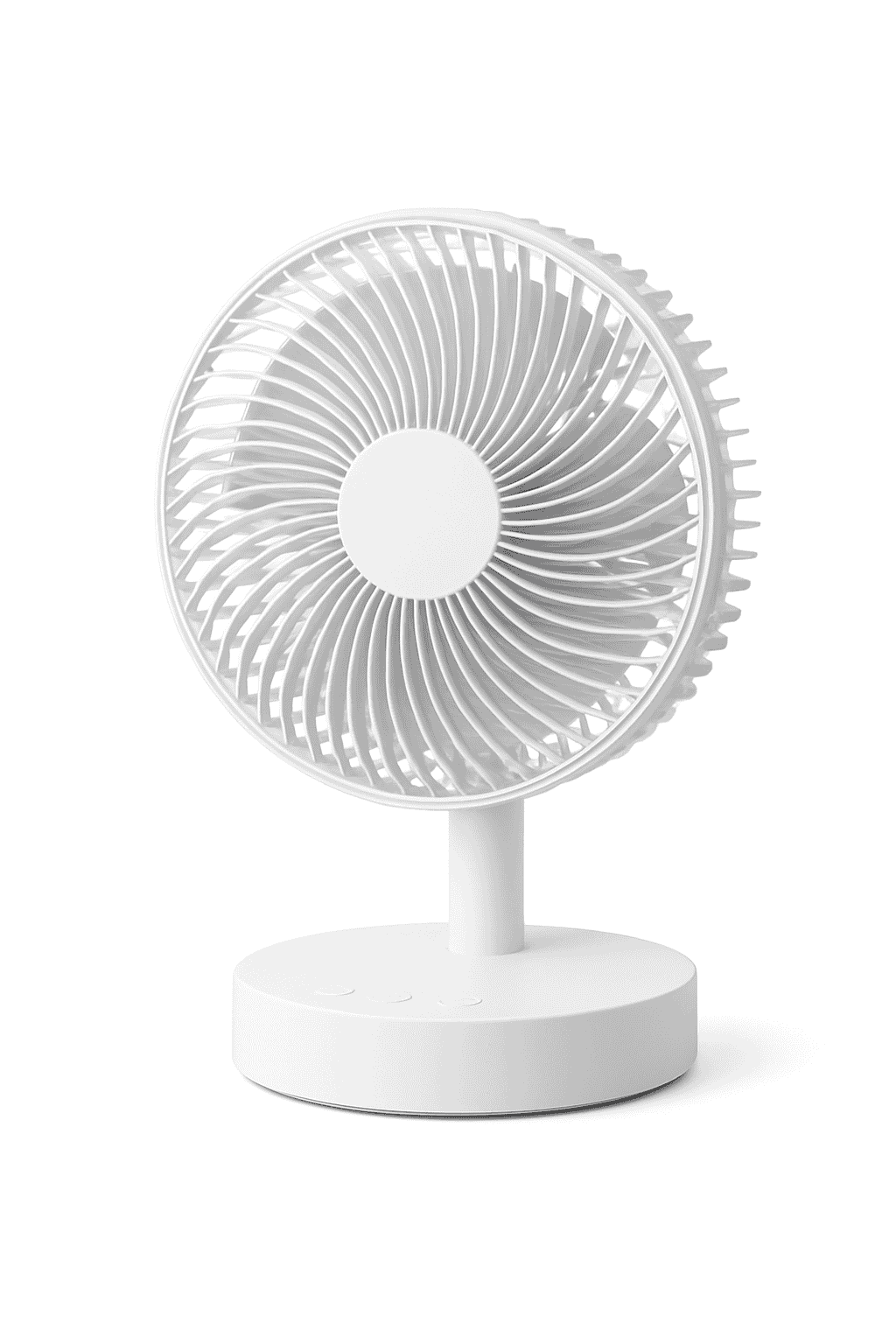 Portable Rechargeable Desk Fan with 4 Speeds and Timer-WHITE