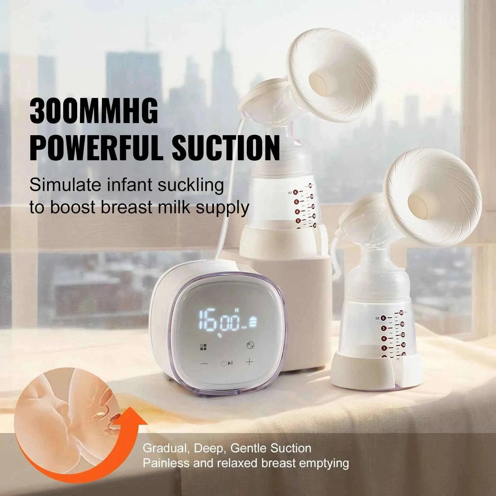 Portable Rechargeable Double Electric Breast Pump with LED Display-YM-8166 / CZECH REPUBLIC