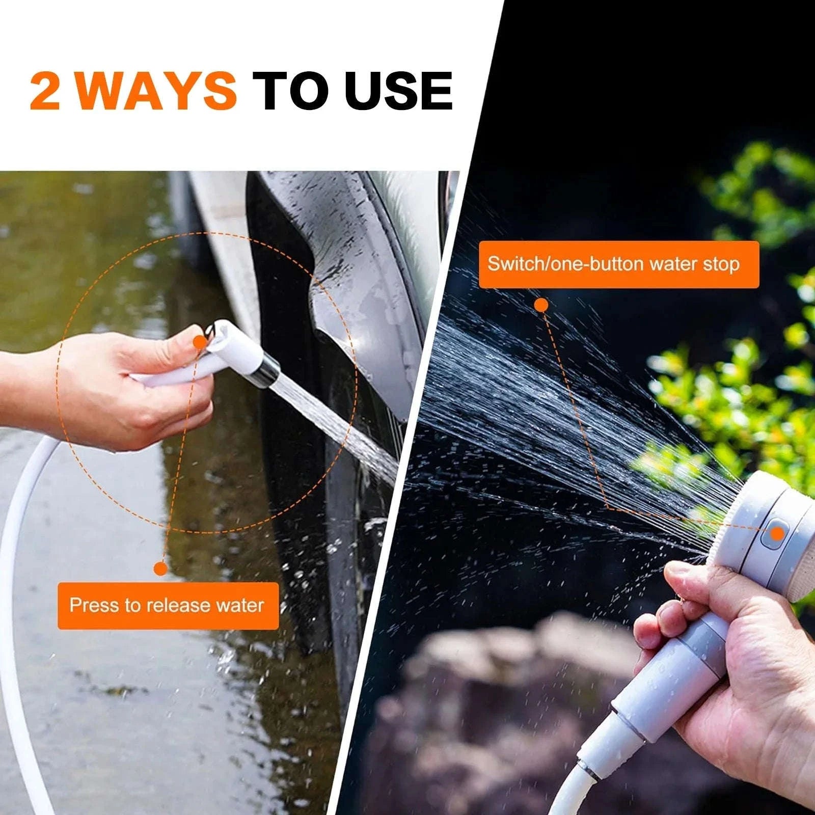 Portable Rechargeable Outdoor Shower-WHITE / CHINA